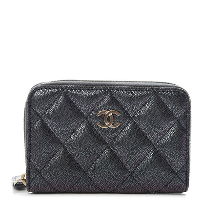 Chanel Iridescent Caviar Quilted Zip Coin Purse Black 1 of 8