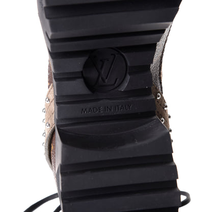 Louis Vuitton Suede Calfskin Monogram Laureate Platform Desert Boots 36.5 Kaki 7 of 9