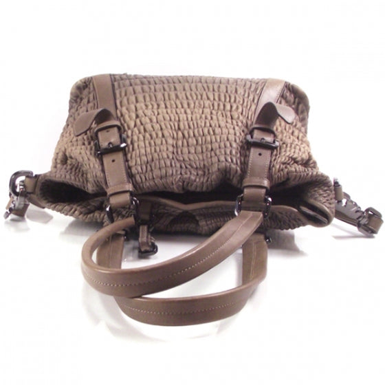 Leather Gathered Large Tote Bag