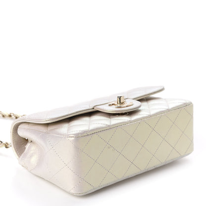 Chanel Iridescent Lambskin Quilted Mini Rectangular Flap Ivory 4 of 11