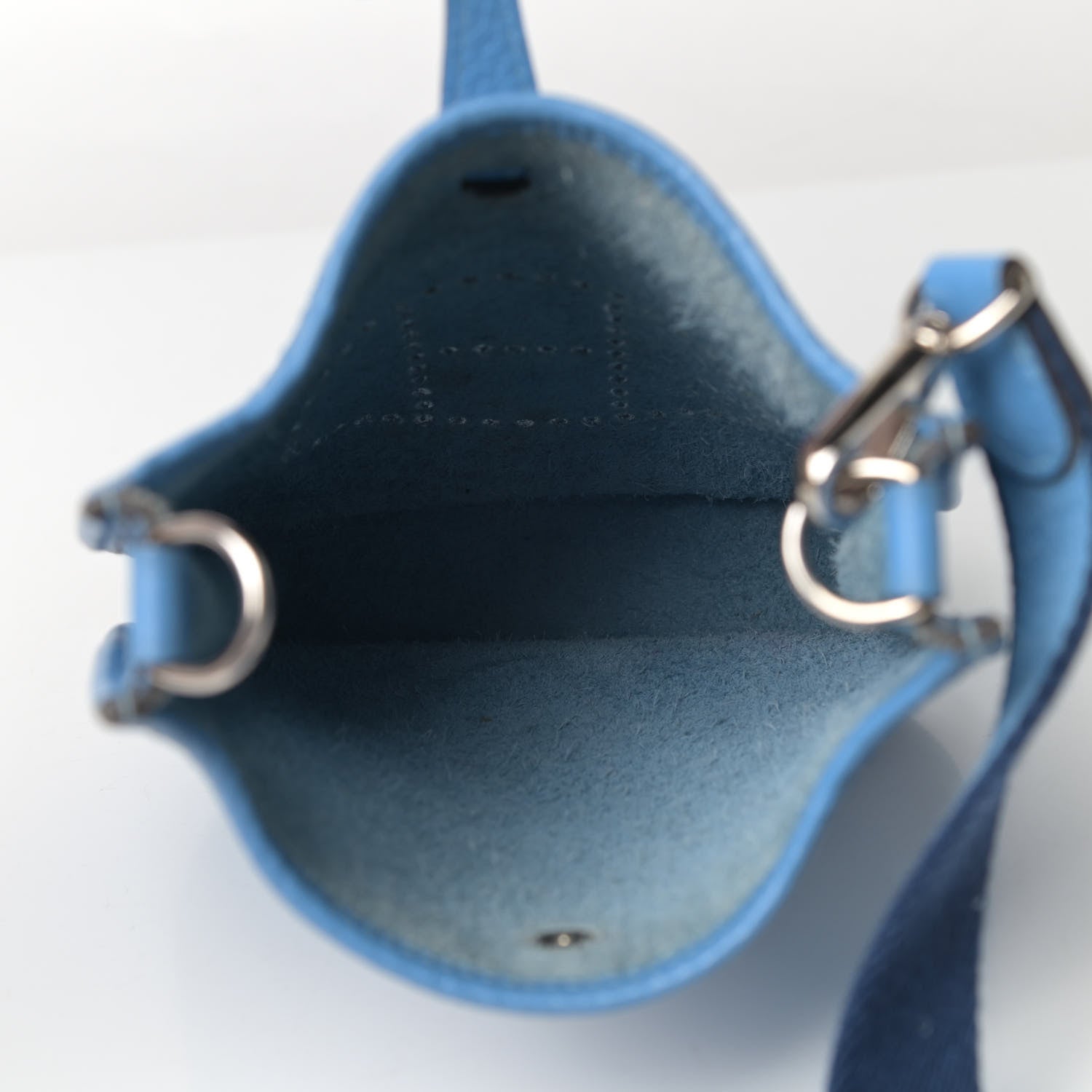 Hermes Taurillon Clemence Amazone Evelyne TPM Bleu Paradis Bleu Saphir 5 of 11