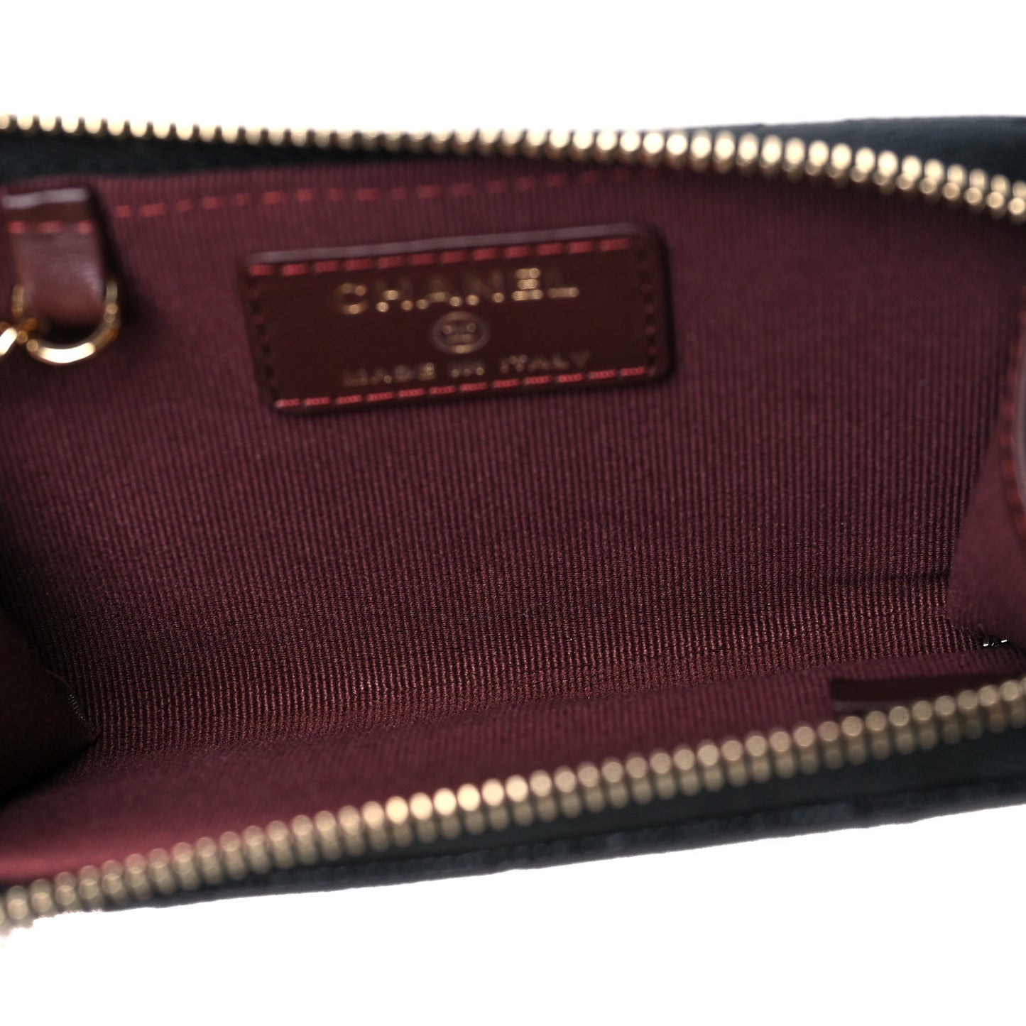 Caviar Quilted Zipped Key Holder Case Black