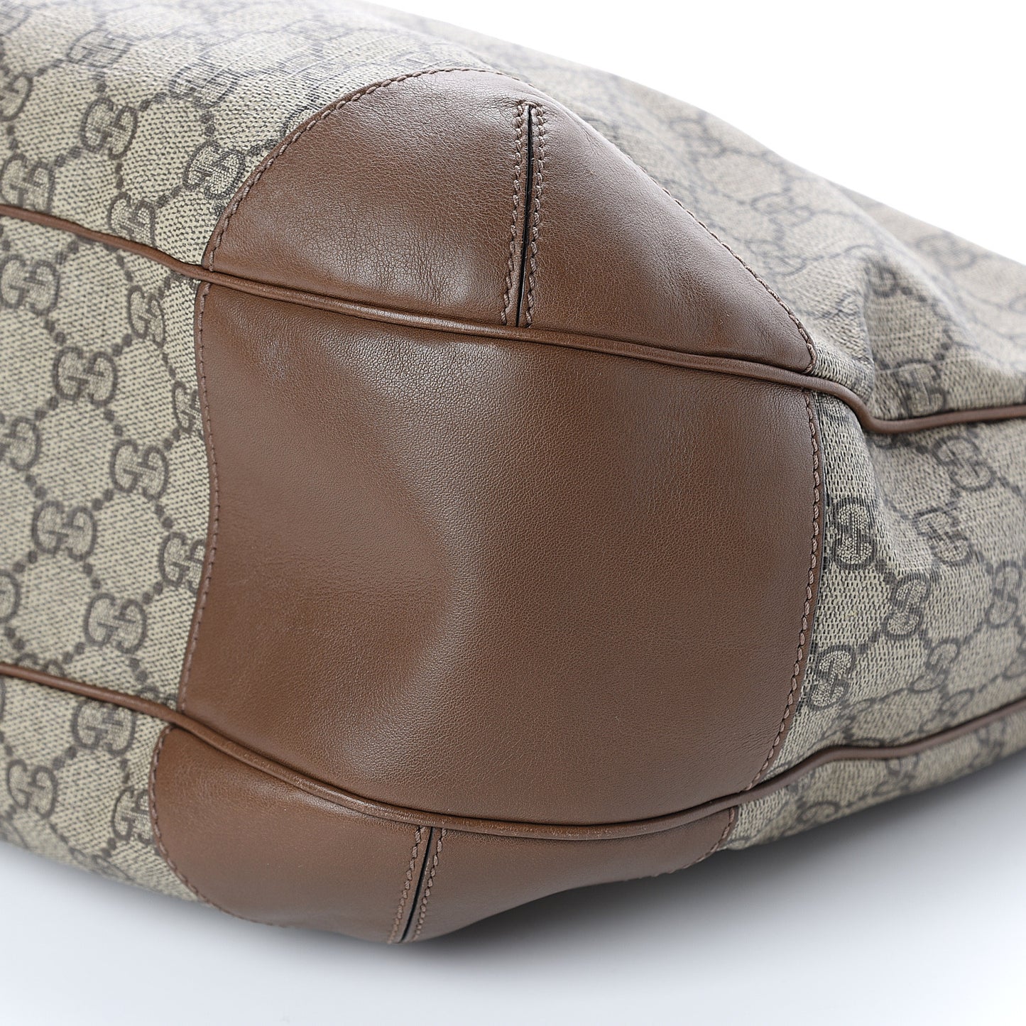 GG Supreme Monogram Margaux Calfskin Medium Nice Hobo Beige Ebony Acero