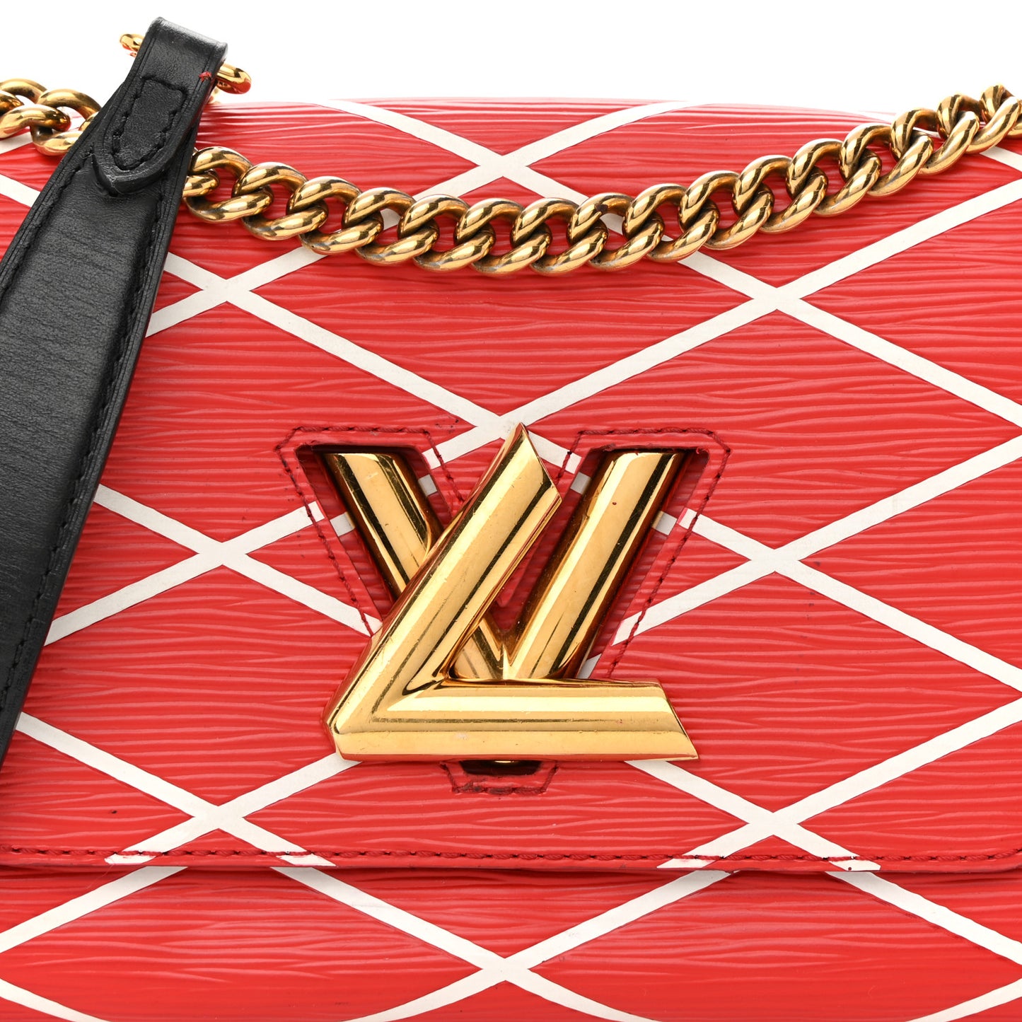LOUIS VUITTON Epi Malletage Twist Shoulder Bag PM Rouge
