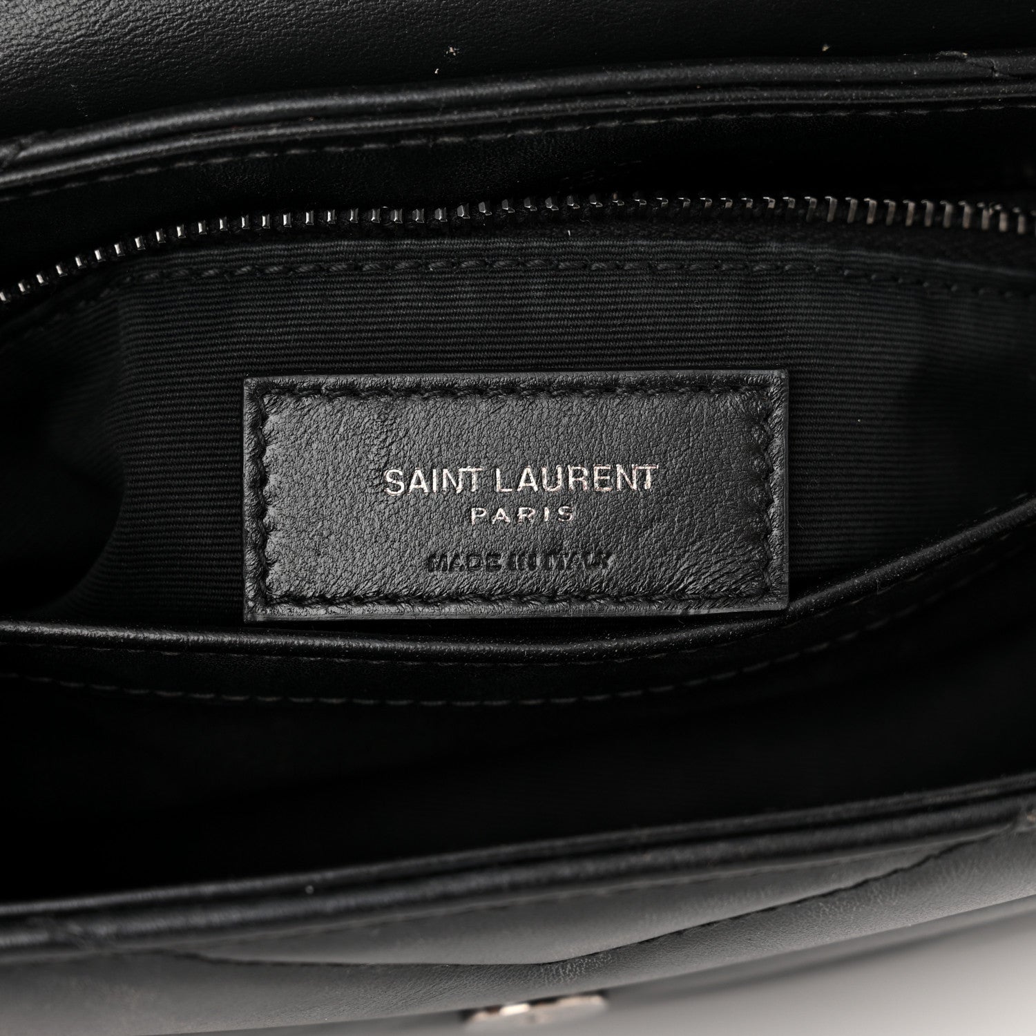 Saint Laurent Calfskin Y Quilted Monogram Monochrome Toy Loulou Crossbody Bag Black 6 of 13