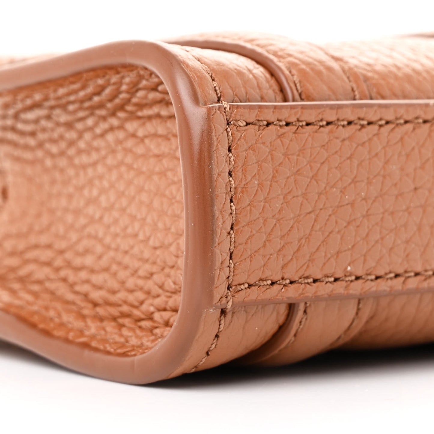 Grained Calfskin Nano The Tote Bag Crossbody Argan Oil