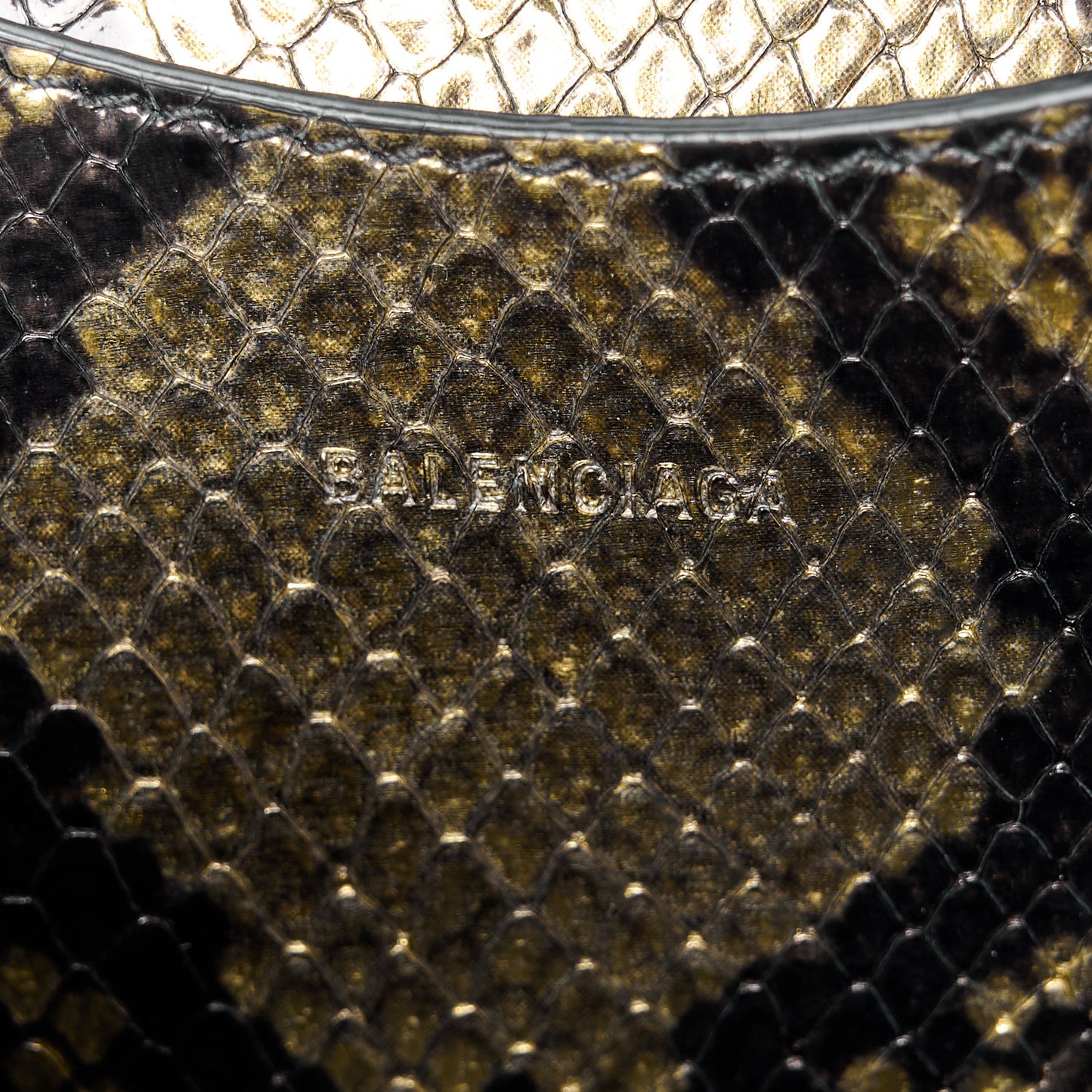 Calfskin Snake Effect Neo Classic Silver Hardware Mini City Gold Black