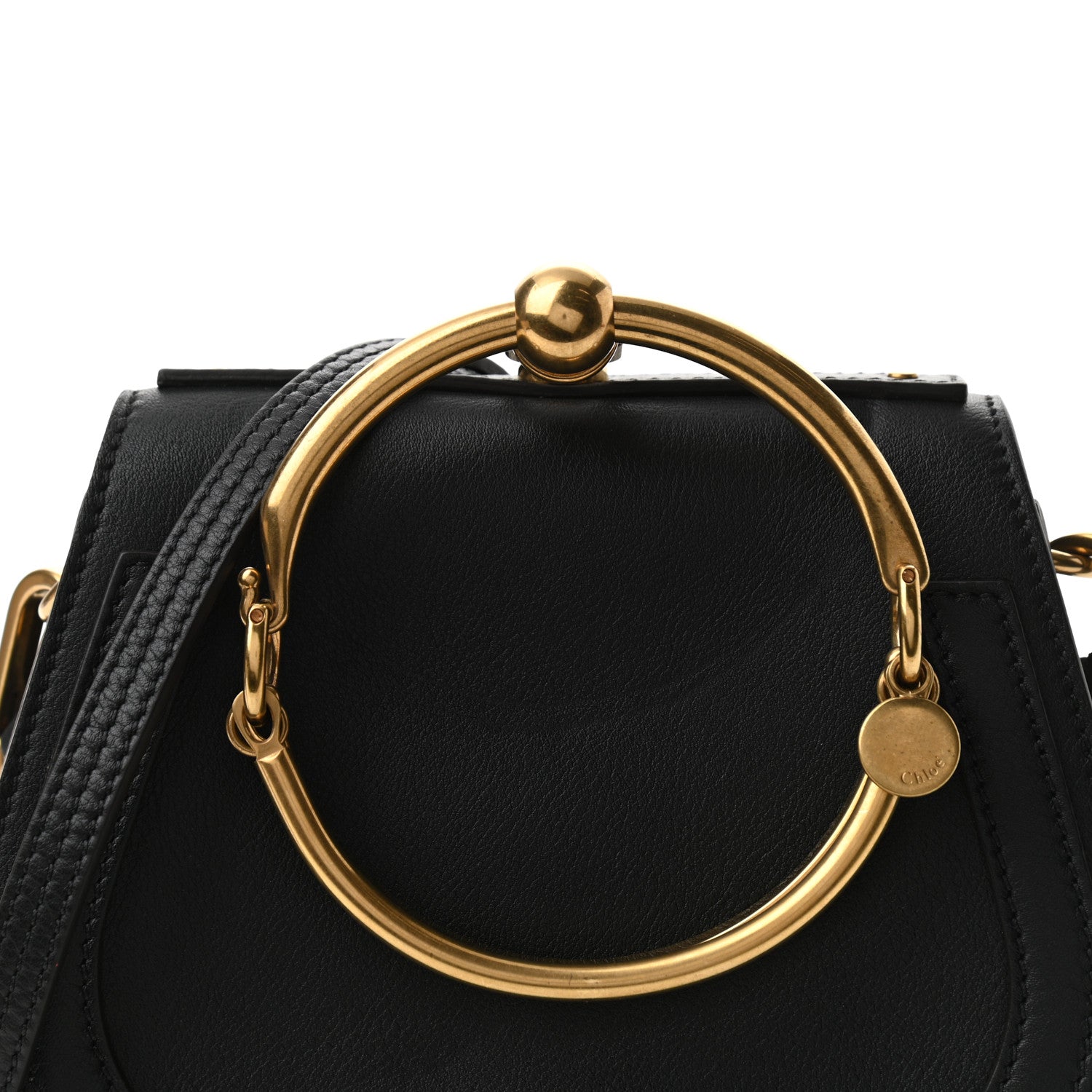 Chloe Calfskin Suede Small Nile Bracelet Bag Black 8 of 10