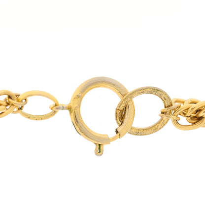 Chanel Metal CC Round Pendant Double Chain Necklace Gold 4 of 5
