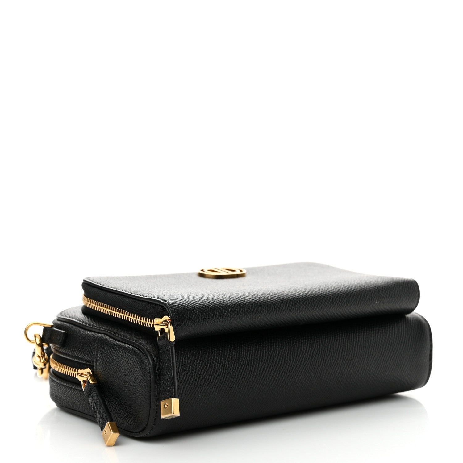Christian Dior Grained Calfskin Caro Double Pouch Black 4 of 11