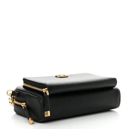 Christian Dior Grained Calfskin Caro Double Pouch Black 4 of 11
