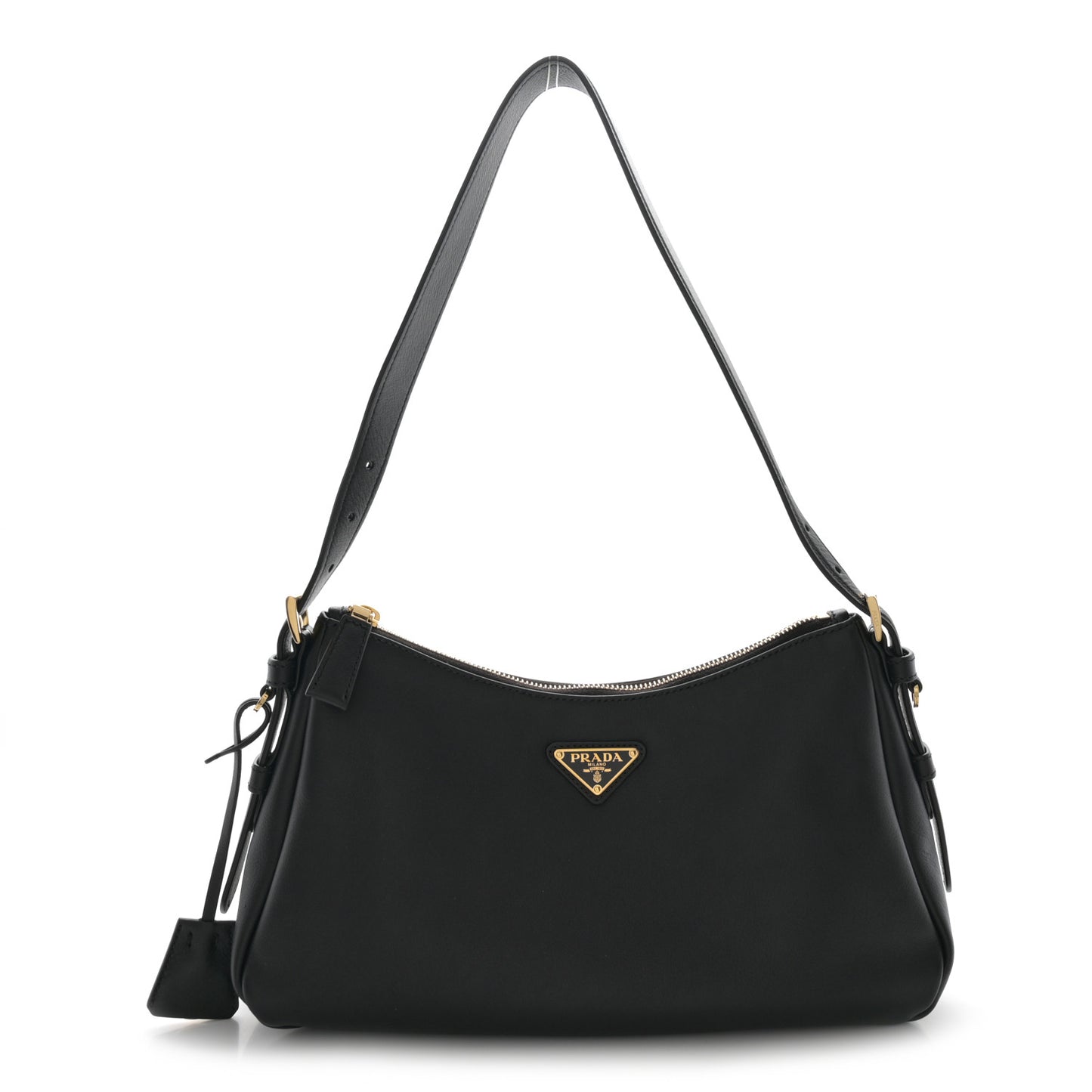 Soft Calfskin Aimee Shoulder Bag Black