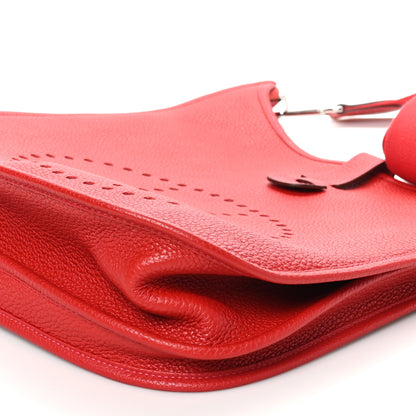 Hermes Taurillon Clemence Evelyne III GM Rouge Casaque 10 of 10