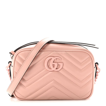 Gucci Calfskin Matelasse Monochrome Mini GG Marmont Chain Shoulder Bag Perfect Pink 1 of 10