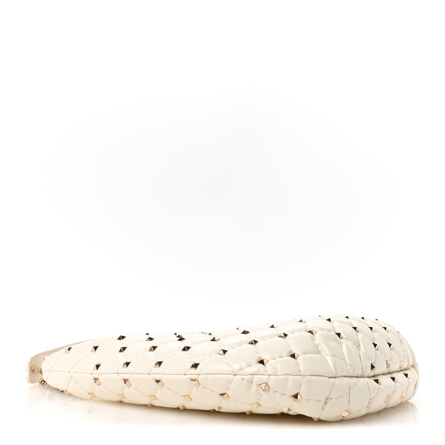 Valentino Garavani Nappa Small Rockstud Spike Hobo Ivory 4 of 9
