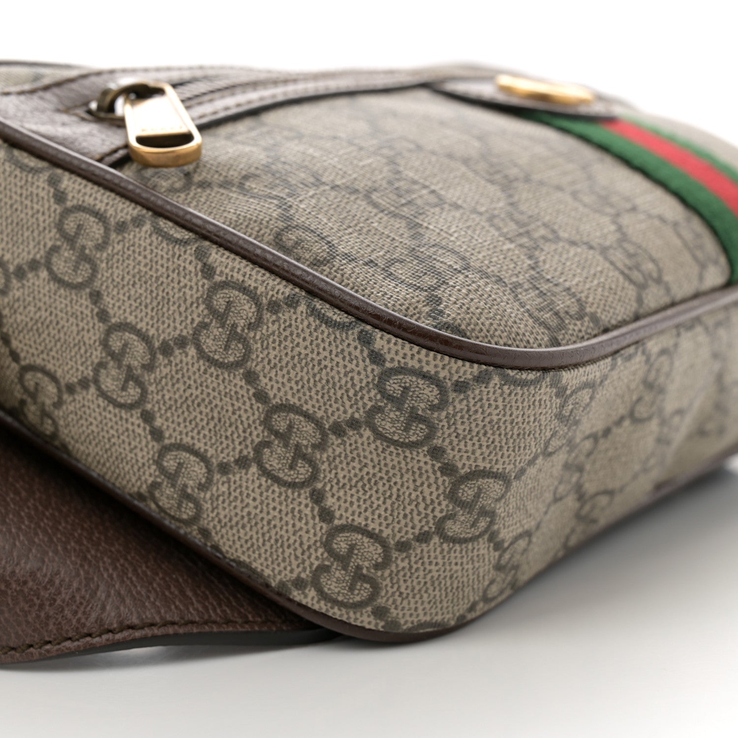 Gucci Soft GG Supreme Monogram Medium Ophidia Belt Bag Dark Brown 9 of 10