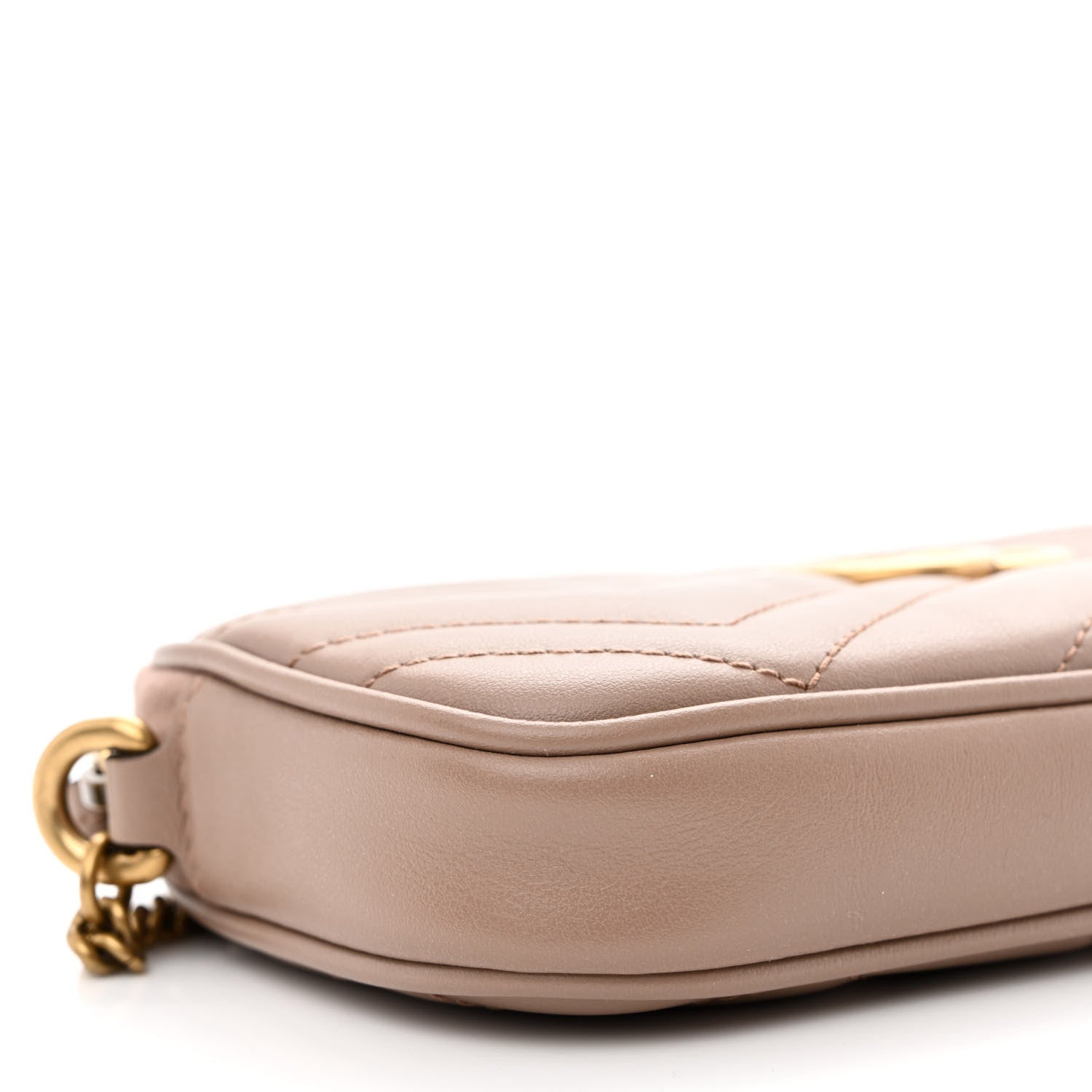 Gucci Calfskin Matelasse Mini GG Marmont Chain Crossbody Bag Porcelain Rose 9 of 11