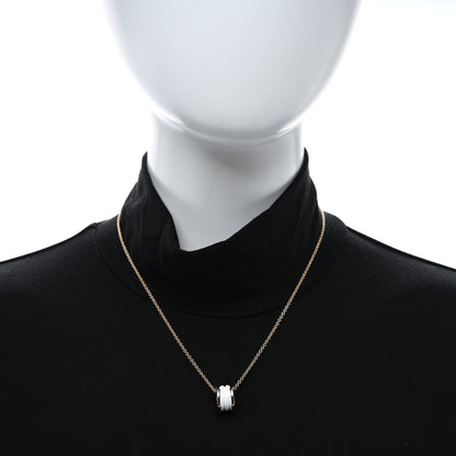 Bulgari 18K Rose Gold White Ceramic B.Zero1 Pendant Necklace 2 of 4