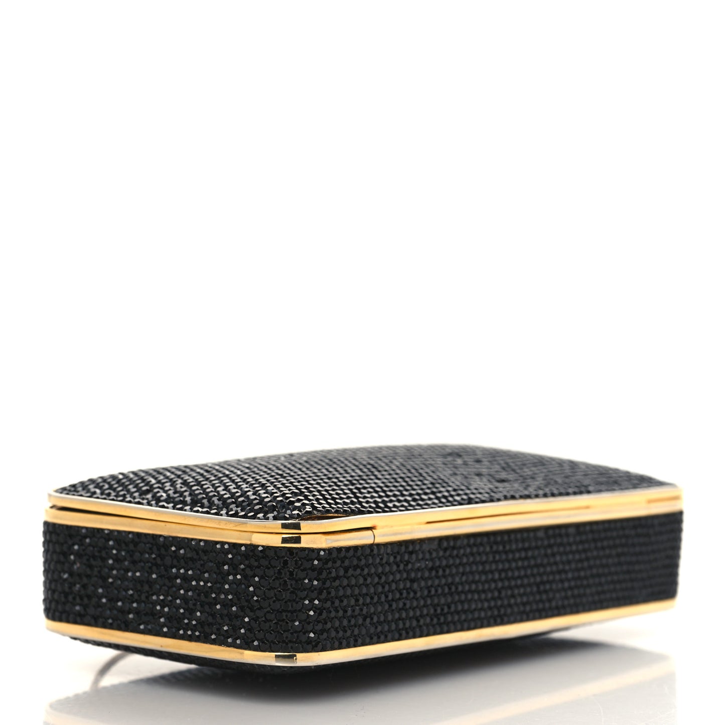 Swarovski Crystal Minaudiere Clutch Black