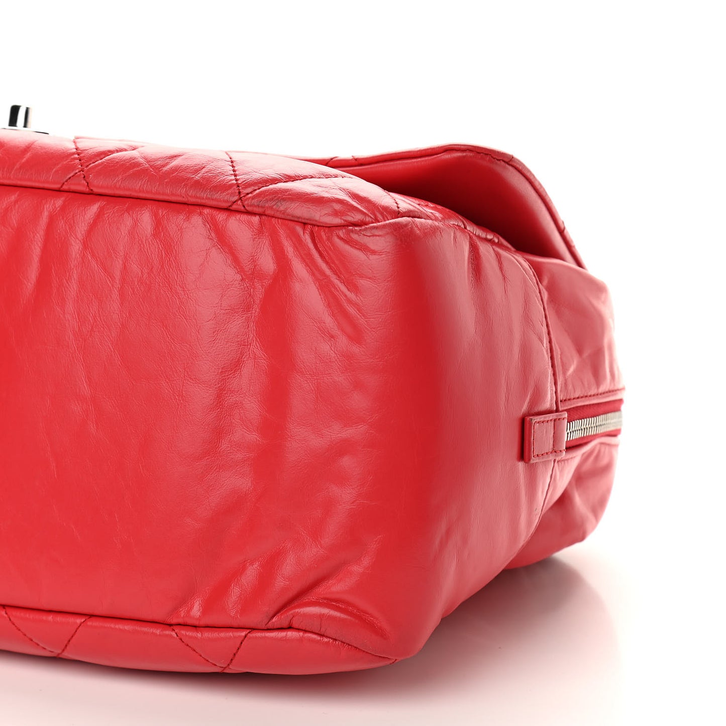 Aged Calfskin Quilted Medium Express Bowling Bag Red