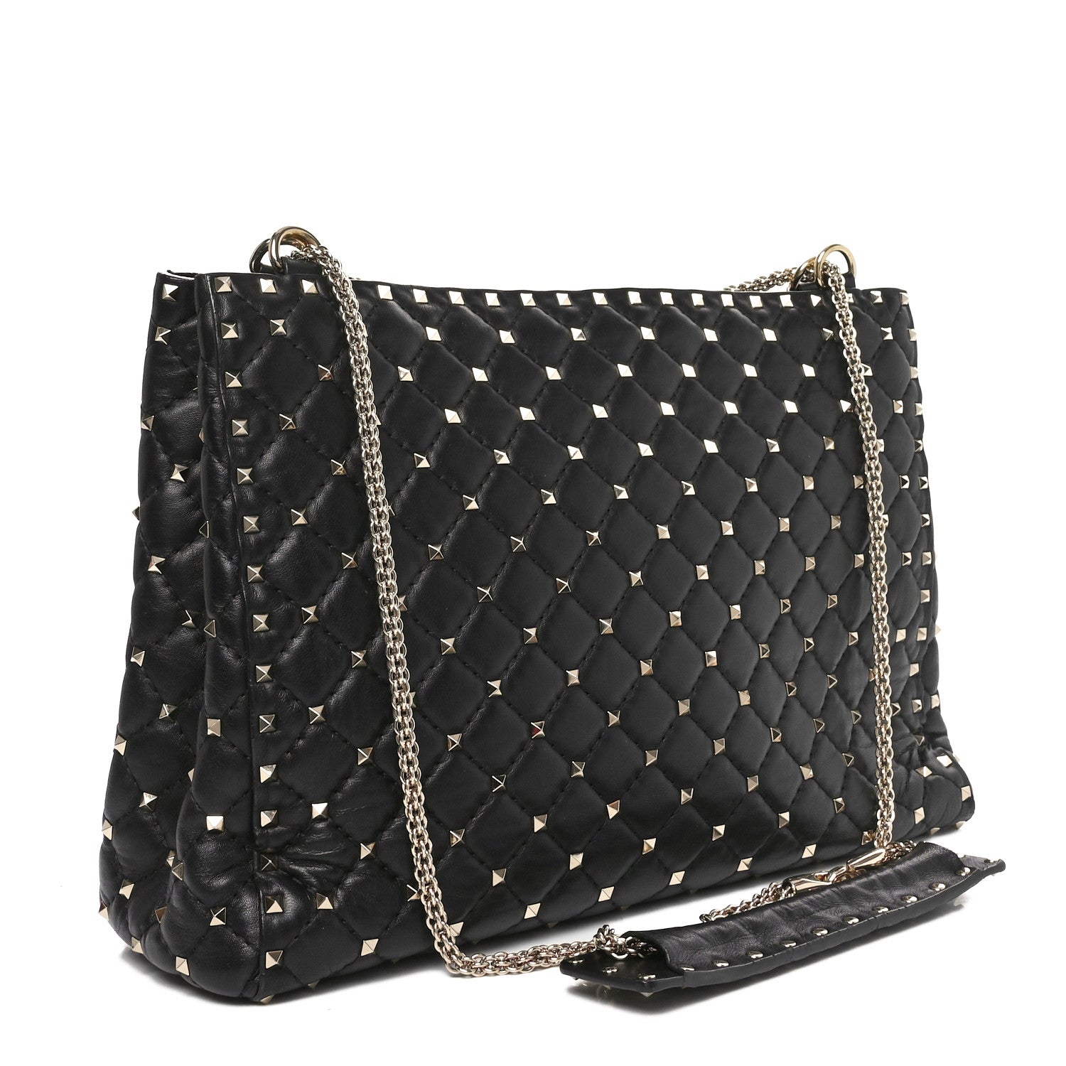 Valentino Garavani Nappa Rockstud Spike Shoulder Tote Black 3 of 9