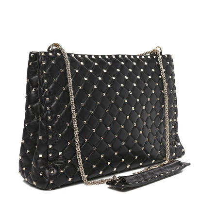 Valentino Garavani Nappa Rockstud Spike Shoulder Tote Black 3 of 9