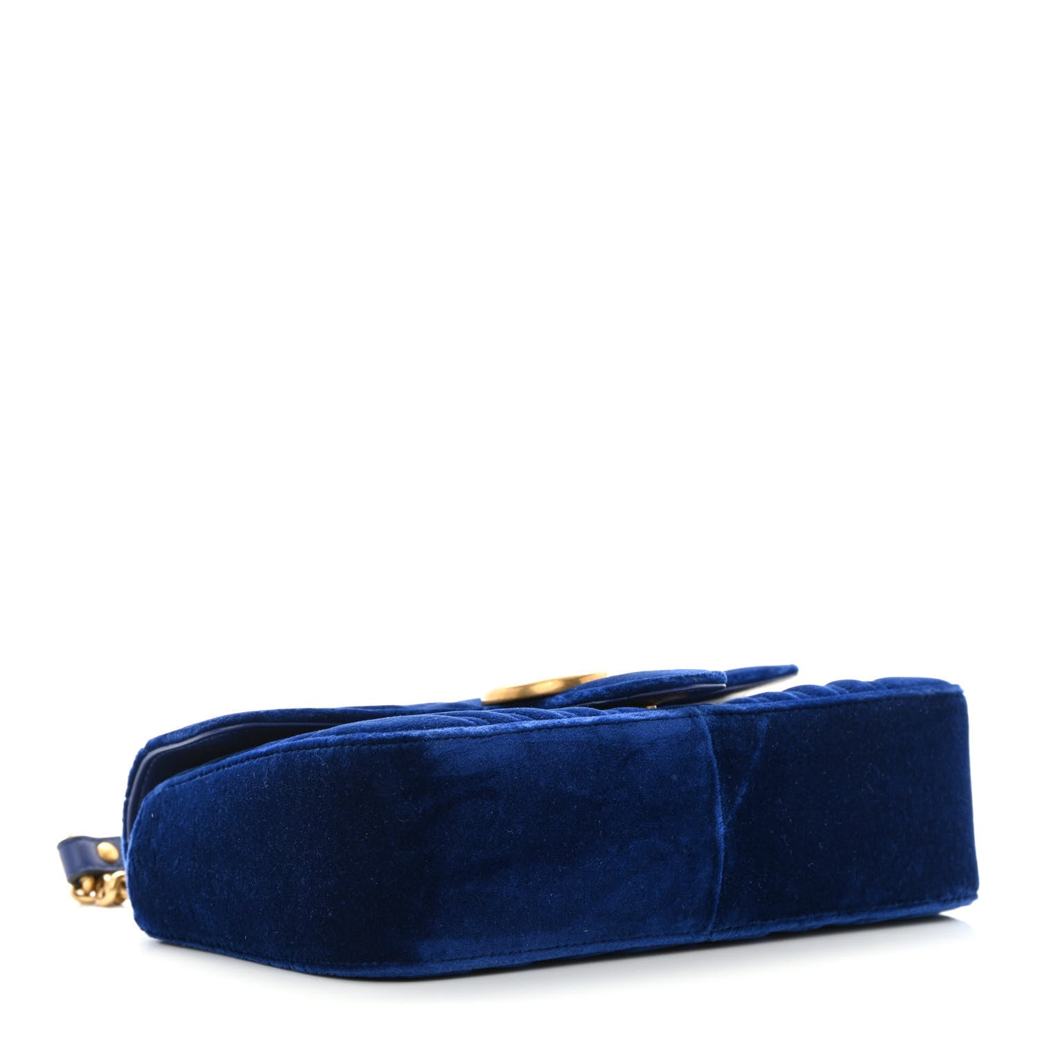 Gucci Velvet Matelasse Small GG Marmont Shoulder Bag Cobalt Blue 4 of 14