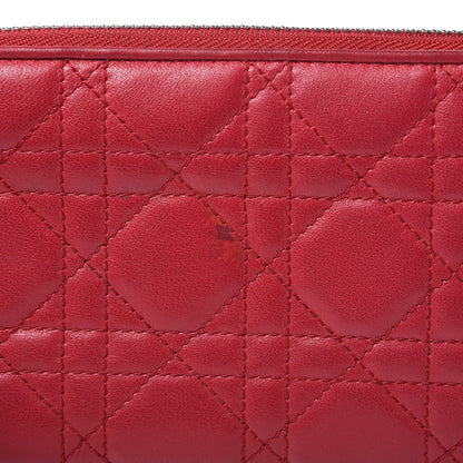 Christian Dior Lambskin Cannage Voyageur Wallet Red 6 of 9