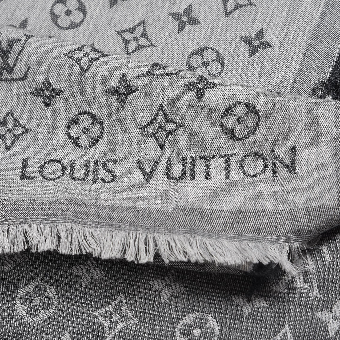 Cotton Monogram Essential Stole Gris