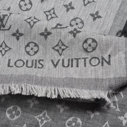 Louis Vuitton Cotton Monogram Essential Stole Gris 4 of 5
