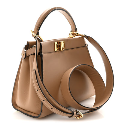 Fendi Nappa Nubuck Pequin Flower Inlay Mini Peekaboo Iconic Satchel Cuoio Multicolor 2 of 8