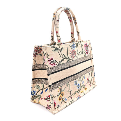 Christian Dior Raffia Embroidered Petites Fleurs Medium Book Tote Natural 3 of 12