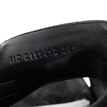 Hermes Suede Goatskin Satin Cute Sandals 39.5 Black 6 of 14