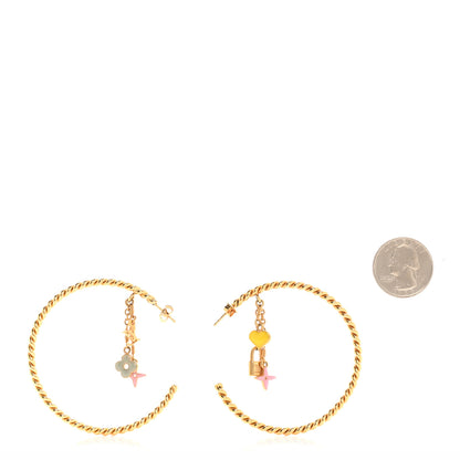 Louis Vuitton Sweet Monogram Creole Hoop Earrings Gold 2 of 5