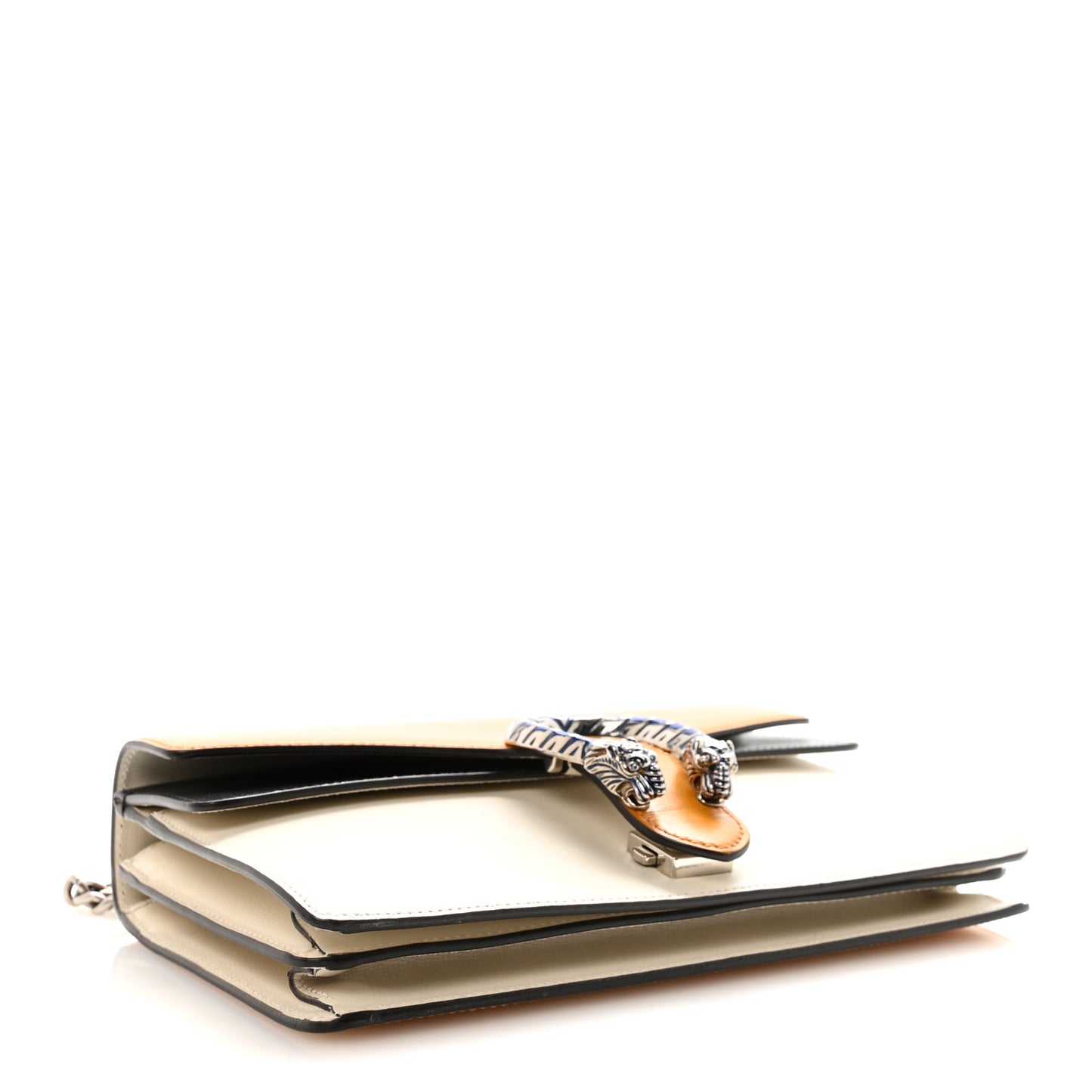 Azalea Calfskin Enamel Tri-Color Small Dionysus Shoulder Bag Mystic White Sun Oil Black Electric Blue