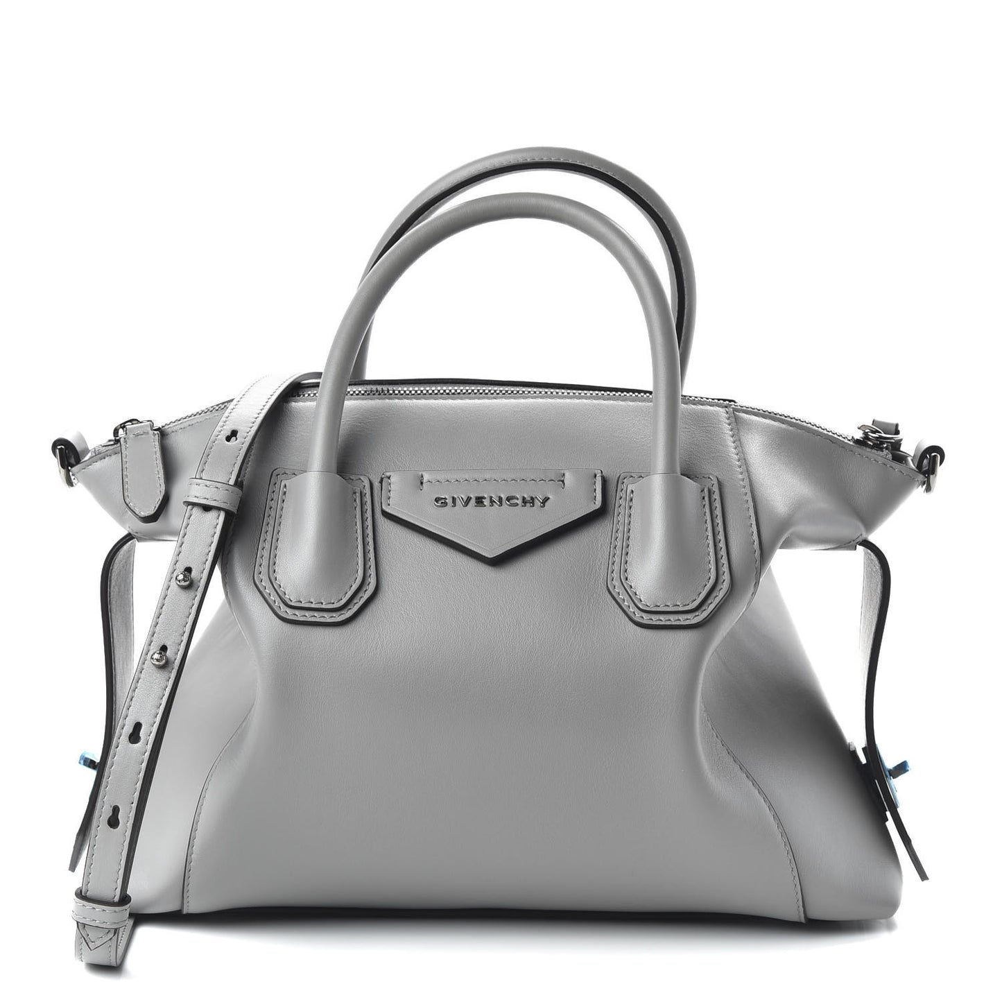Soft Calfskin Small Antigona Pearl Grey