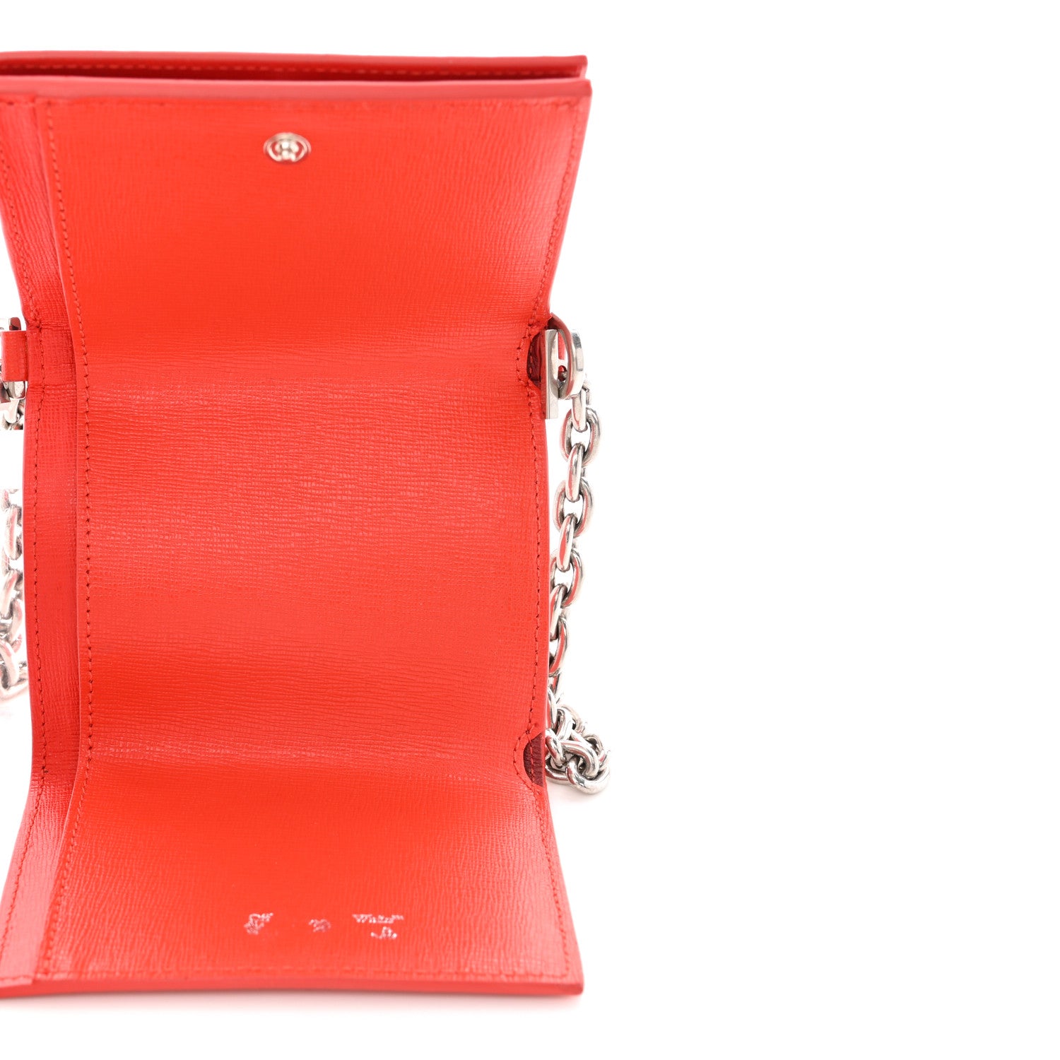 Off-White Saffiano Jitney Crossbody Wallet Red 5 of 10