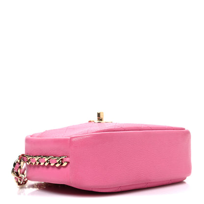 Chanel Goatskin Quilted Small Casual Trip Camera Case Dark Pink 4 of 10