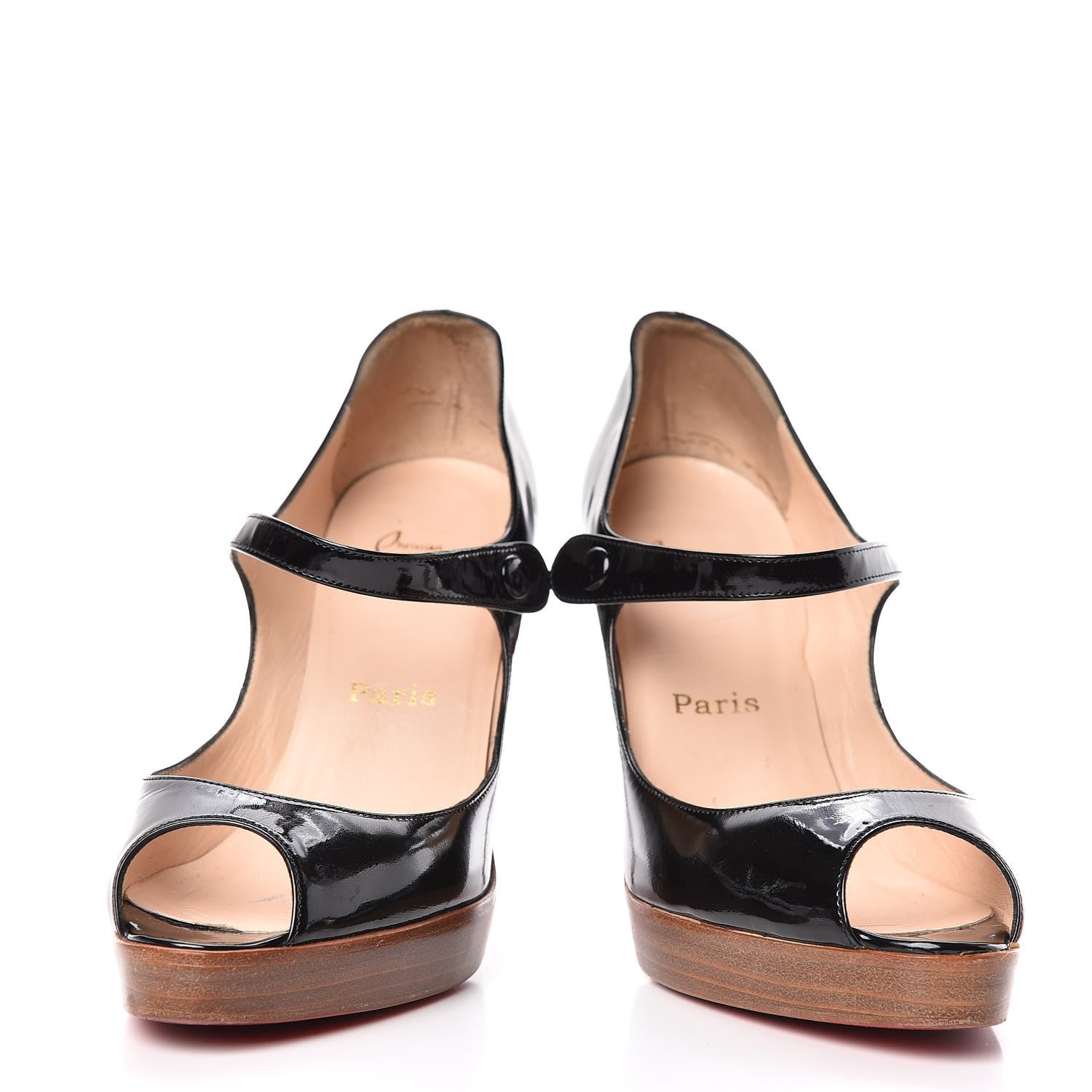 Christian Louboutin Patent Iowa Zeppa Mary Jane Platform Pumps 39.5 Black 6 of 14