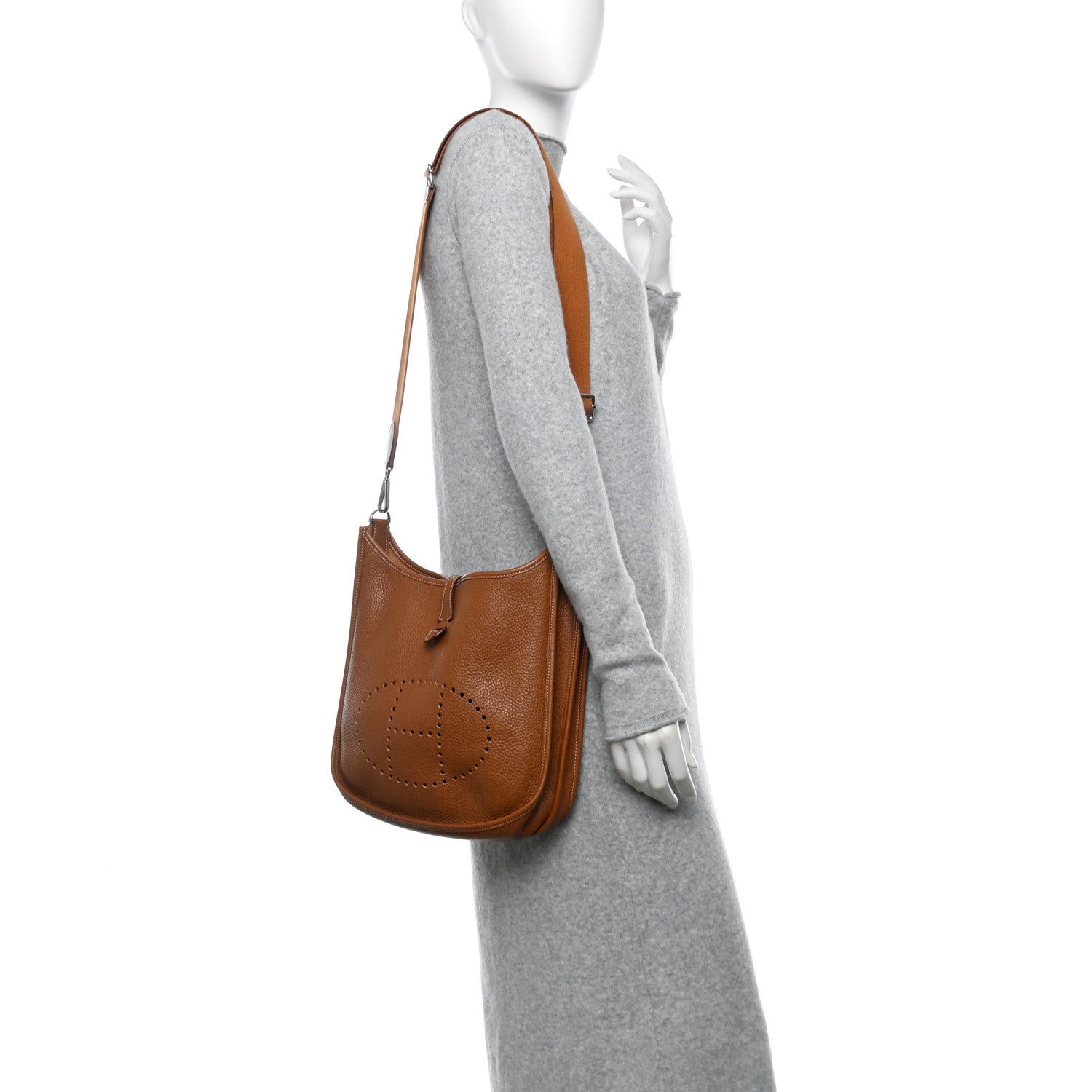 Hermes Taurillon Clemence Evelyne III PM Gold 2 of 10