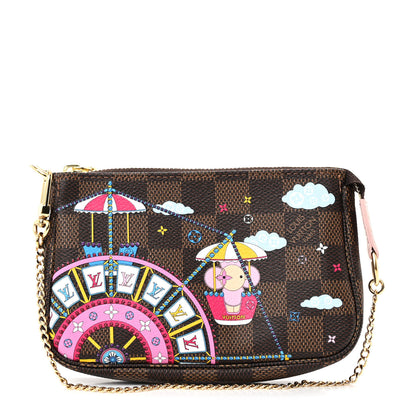 Louis Vuitton Damier Ebene 2020 Christmas Animation Big Wheel Mini Pochette Accessories Rose Ballerine 1 of 11