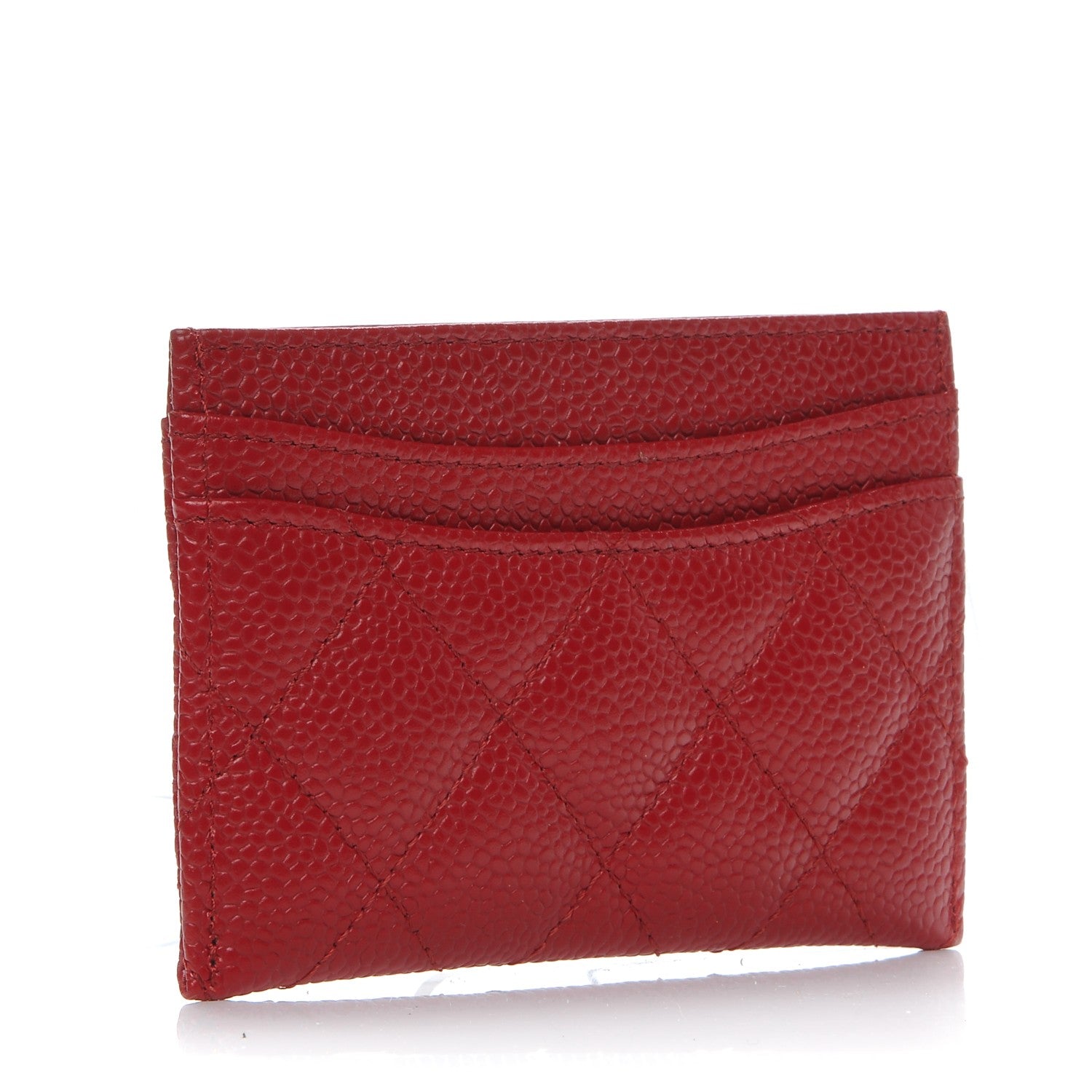 Chanel Caviar Quilted Card Holder Red 3 of 6
