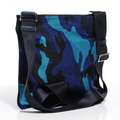 Prada Tessuto Nylon Small Camouflage Crossbody Bag Royal Blue 3 of 9