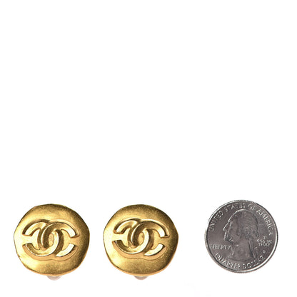 Chanel CC Button Clip On Earrings Gold 4 of 4