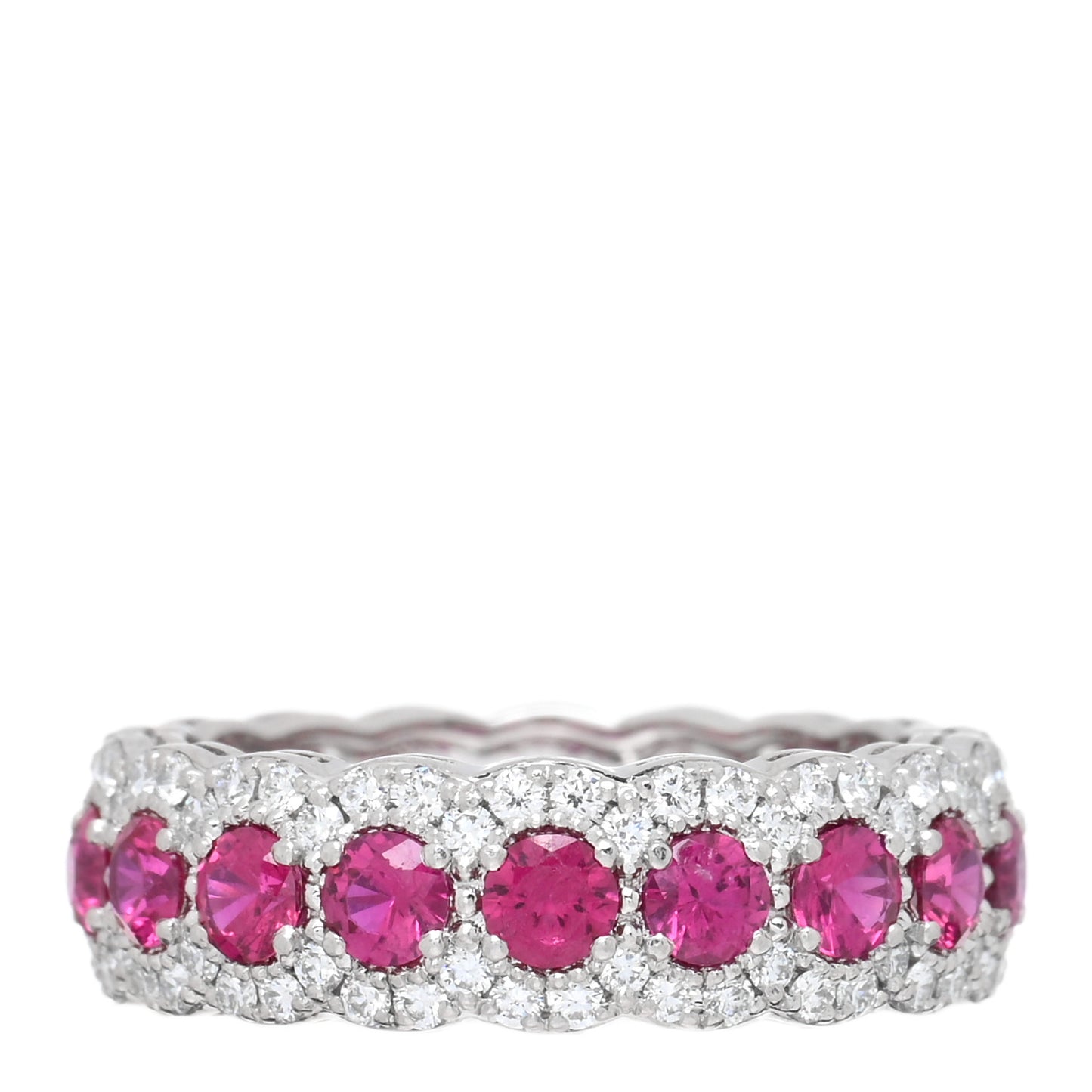 Platinum Ruby Diamond Cobblestone Ring 52 6