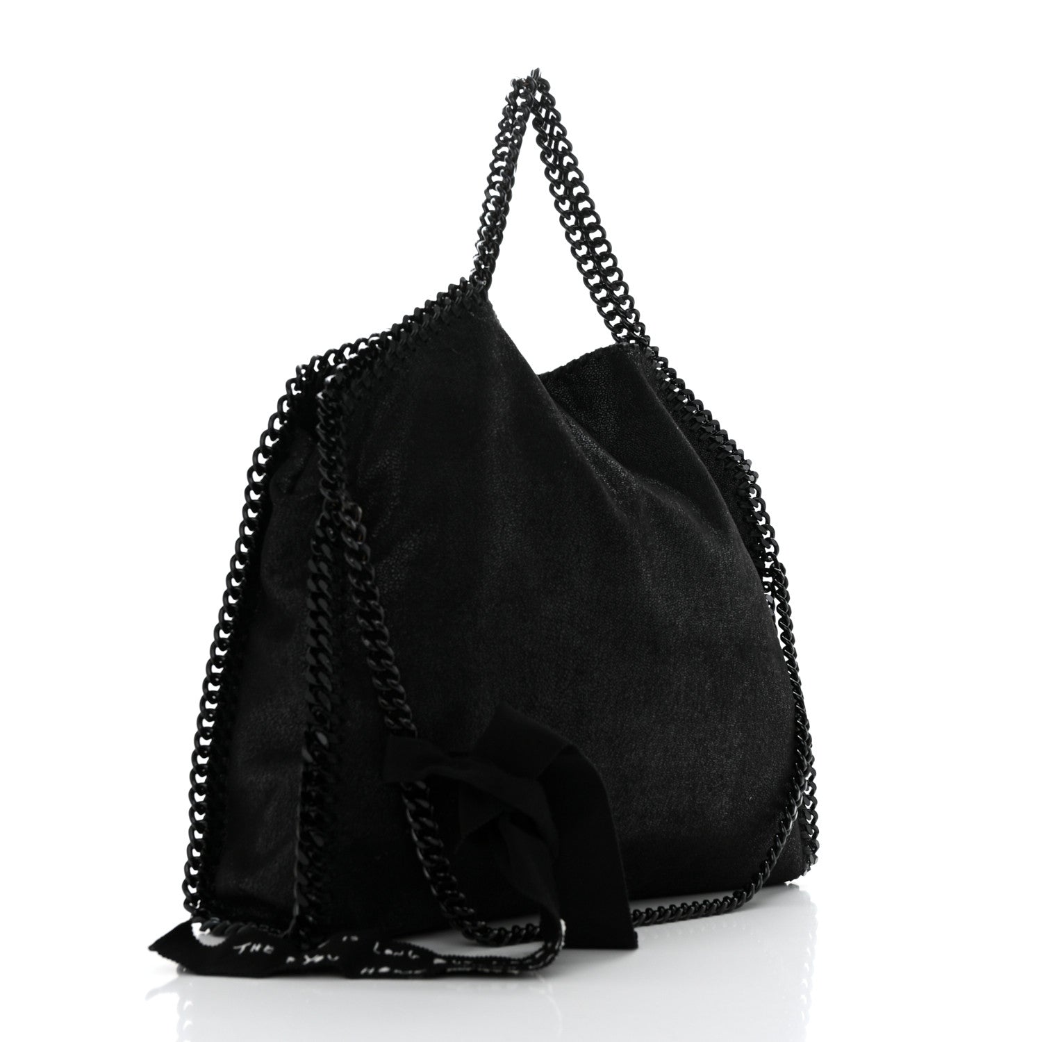 Stella McCartney Shaggy Deer Healing Power of Horses Falabella Fold Over Tote Black 2 of 10