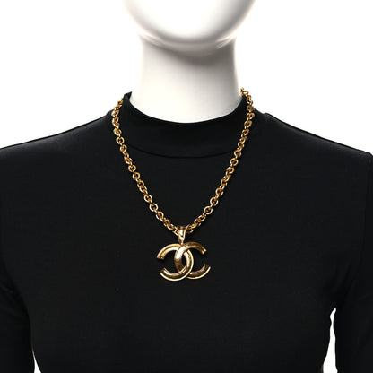 Chanel Metal CC Chain Pendant Necklace Gold 2 of 6