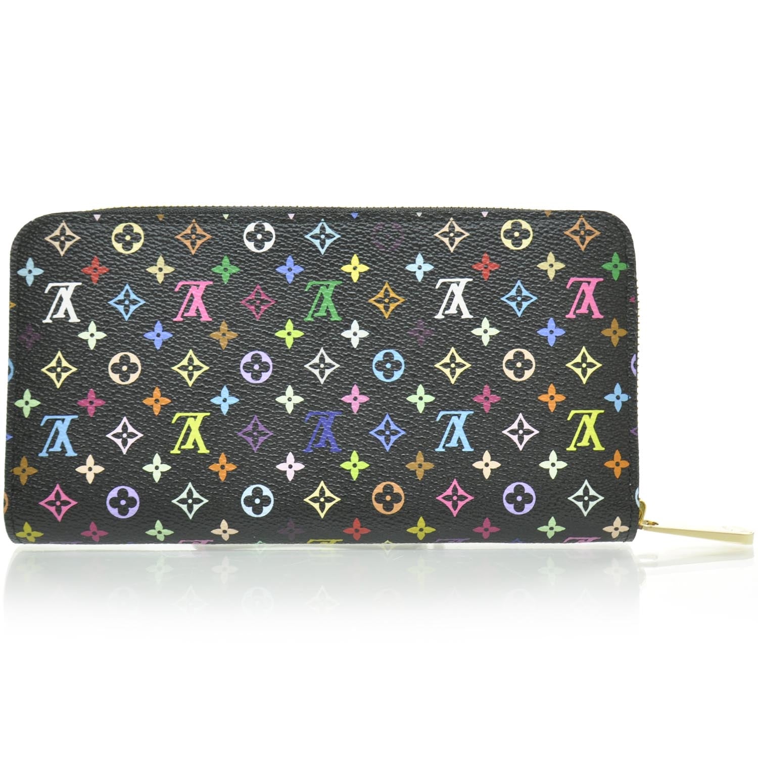 Louis Vuitton Monogram Multicolor Zippy Wallet Black Violet 2 of 7