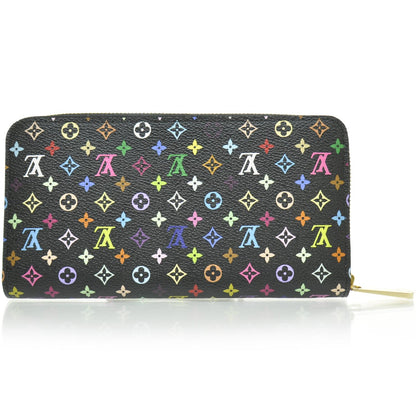 Louis Vuitton Monogram Multicolor Zippy Wallet Black Violet 2 of 7
