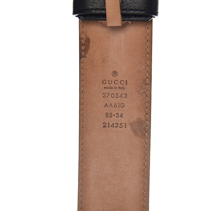 Gucci Guccissima Signature Interlocking G 37mm Belt 85 34 Black 4 of 9